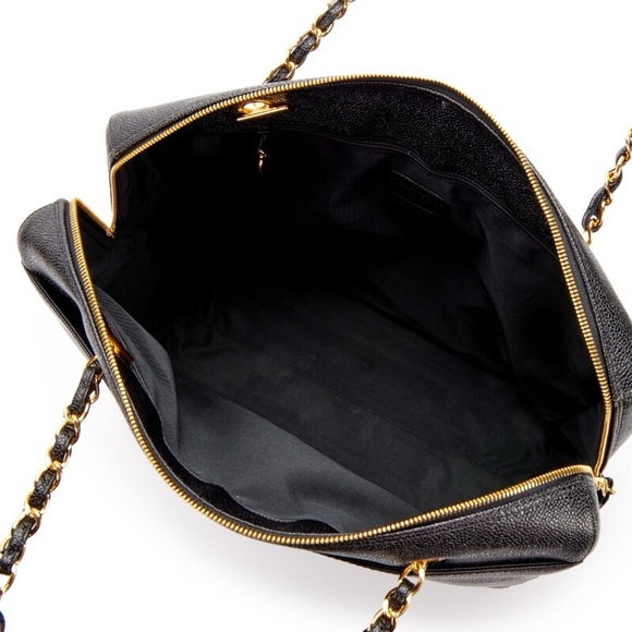 💎 ✨BEAUTIFUL✨💎 TRAVEL XL CAVIAR CHANEL TOTE ZIPPER TOP - Picture 10 of 15